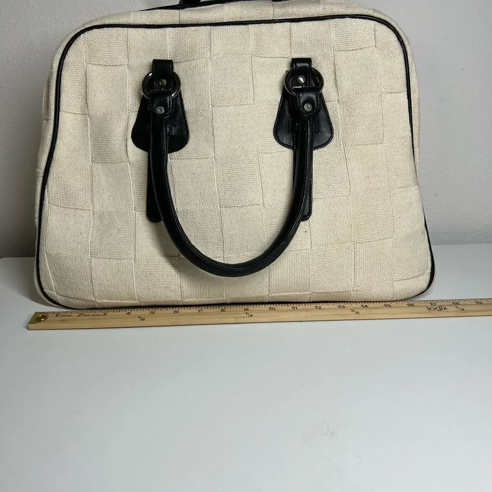 Rare NWOT Cotton/ Leather Bohemian Duffle Bag Made in Switzerland